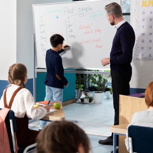 teacher-holding-english-class